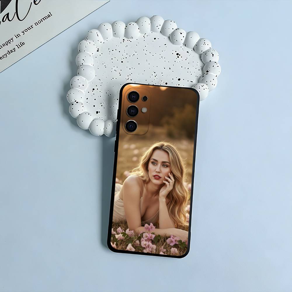 M-Miley Cyrus Flowers -Singer Black Soft Silicone Phone Case for Samsung S25, S24, S21, S22, S23, S30, Ultra, S20, Plus,  Lite