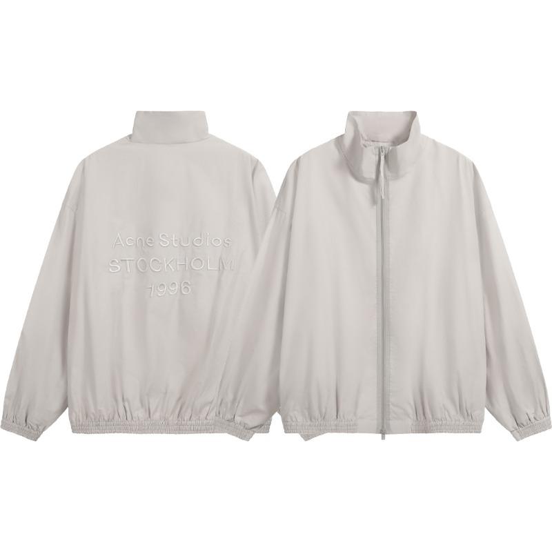 

Вышитая куртка-ветровка EastRogue, свободного кроя, осенне-зимняя, в американском повседневном стиле, со стойкой воротником, на молнии. XL серый