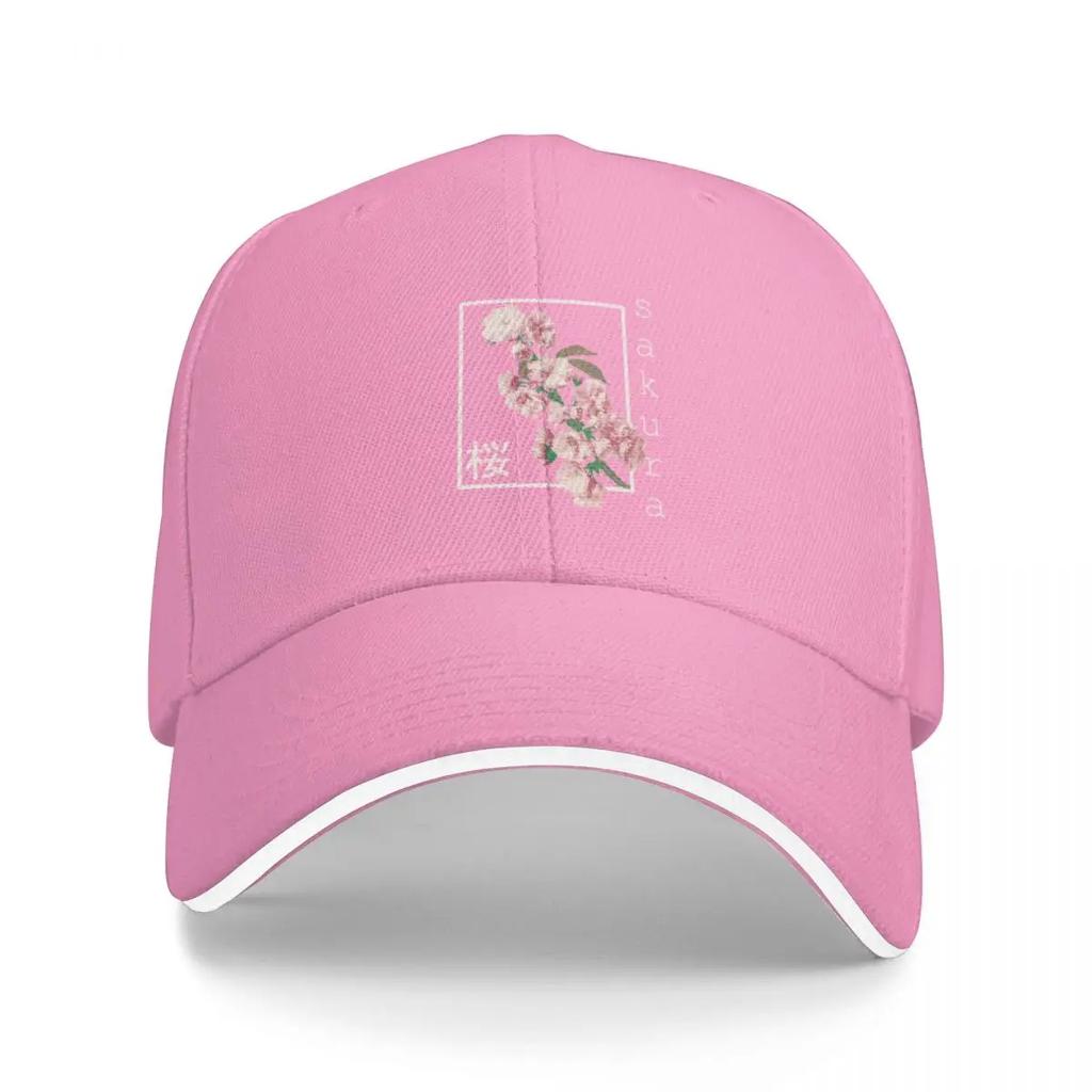 Cherry Blossom Graphic Vintage Japanese Sakura Kanji Aesthetic Baseball Cap Golf Hat Sun  For Children Women's 2025 Unisex's