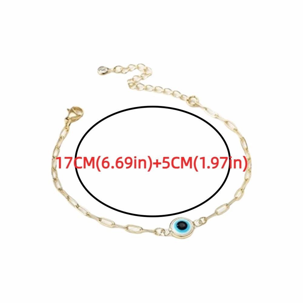 Elegant Stainless Steel Bracelet Unique Adjustable Chain Bracelet Turkish Blue Eye Bracelet  Unisex