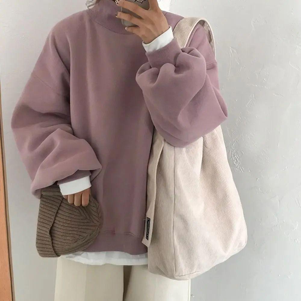 Large Capacity Corduroy Shoulder Bag Cotton Cloth Solid Color Shoulder Bag  All-match