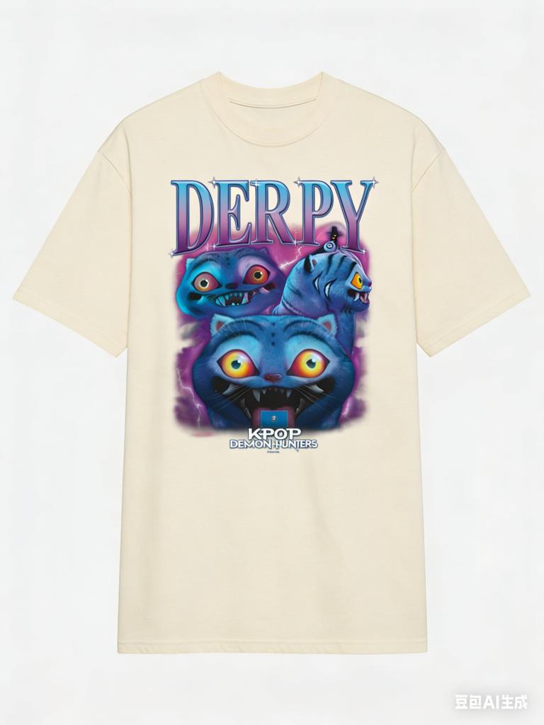 KPop Demon Hunters Derpy Heartthrob TShirt Summer Mens and Womens Clothing Fashion High Quality Short Sleeved Tshirt Unisex