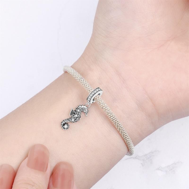 Handcrafted Marine Themed Silver Pendant Sea Animal Charm Jewelry Accessories for Bracelets and Necklaces