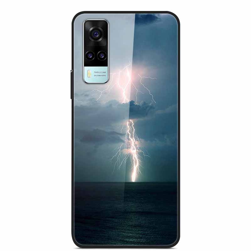 For vivo Y53S 4G Case Y31 2021 Tempered Glass Hard Back Case for vivo Y31 2021 Phone Cover Cat Bumper Fundas Capa For vivoY53 5G