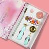 Cherry Blossom Wax Seal Stamp Gift Set: Copper Head, Mixed Color Wax, Spoon & 6-Piece Kit