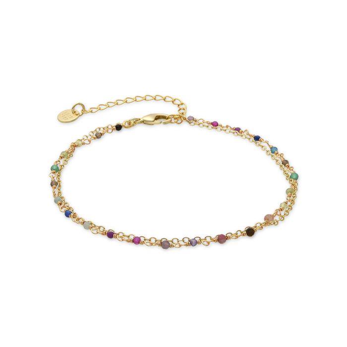 Bracelet - LUXENTER - Ulah - Or Jaune 18K - Cristal Multicolore - 19 Cm + 3 Cm De Rallonge