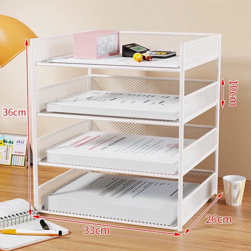 Large Capacity A4 Desktop Organizer - One-Piece Office File and Data Storage Box