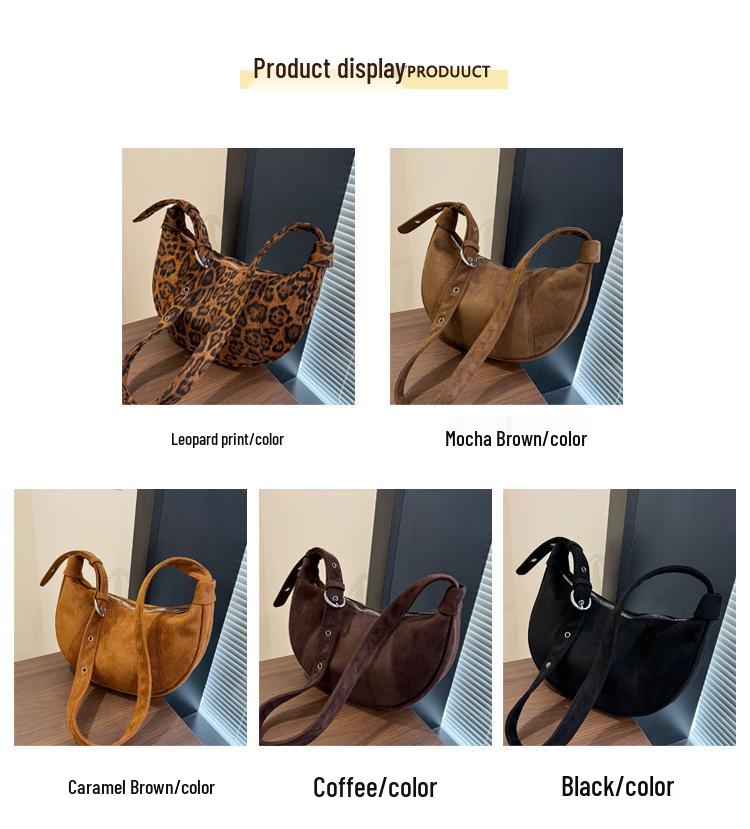 Leopard Print Retro One-Shoulder Crossbody Bag - Stylish and Versatile Korean Style Handbag for Commute and Travel