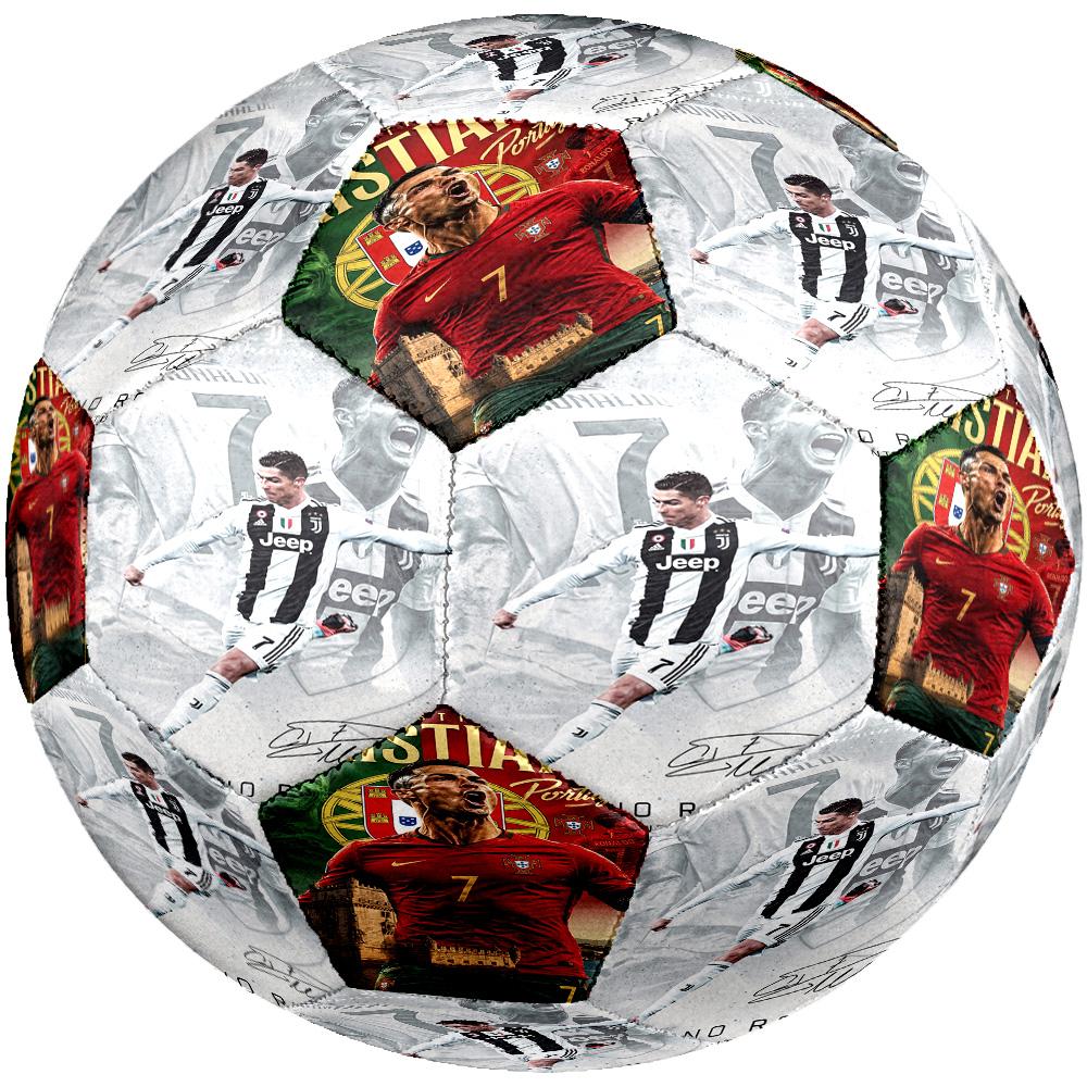Eredità di Ronaldo Pallone da Calcio Bianco e Nero Taglia 5 Cucito a Macchina Allenamento e Partite Indoor/Outdoor Regalo Commemorativo Perfetto per gli Amanti del Calcio