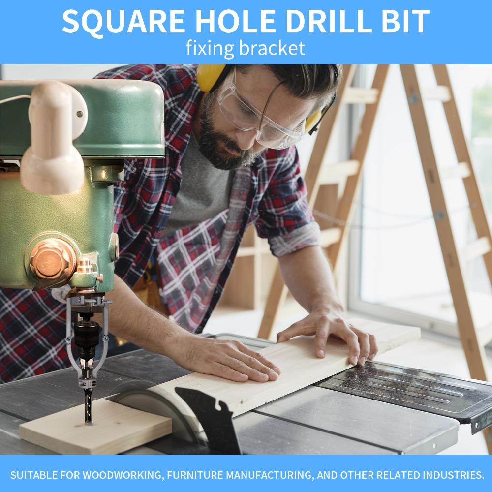 Quick Installation Square Hole Drill Bit Adapter Sturdy Durable Hand Drill Hole Bracket Easy Disassembly Woodworking Drill Tools