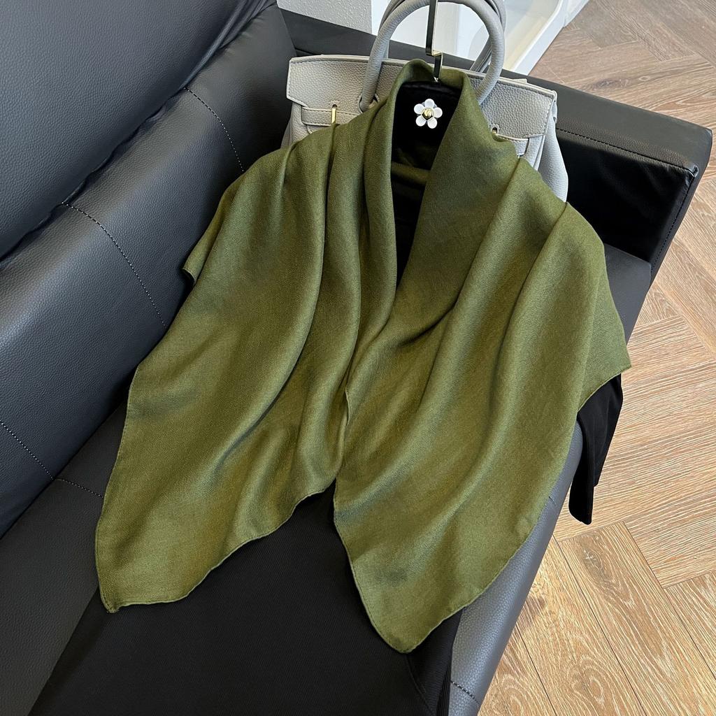 Fashion Twist Silk Scarf Color Block Printed Scarf Twill Silk Large Square Scarf 91x91cm Shawl Sunscreen Travel Headscarf