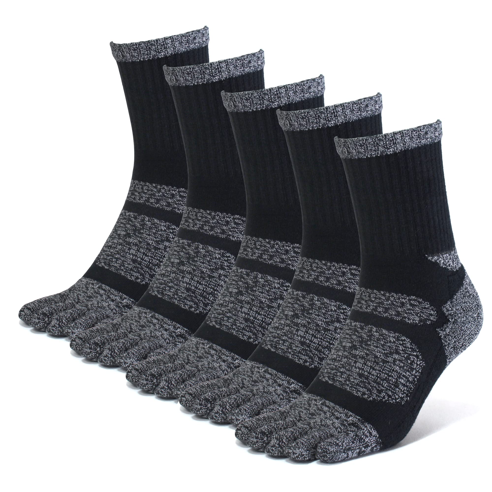 

[Пальцы] Носки с пятью пальцами Мужские Хлопковые Спортивные Длиной до щиколотки Длиной до середины голени Для активного отдыха Трекинговые Мужские Набор из 5 пар (черный (5 пар) - 95BK, 25.0-27.5 см)