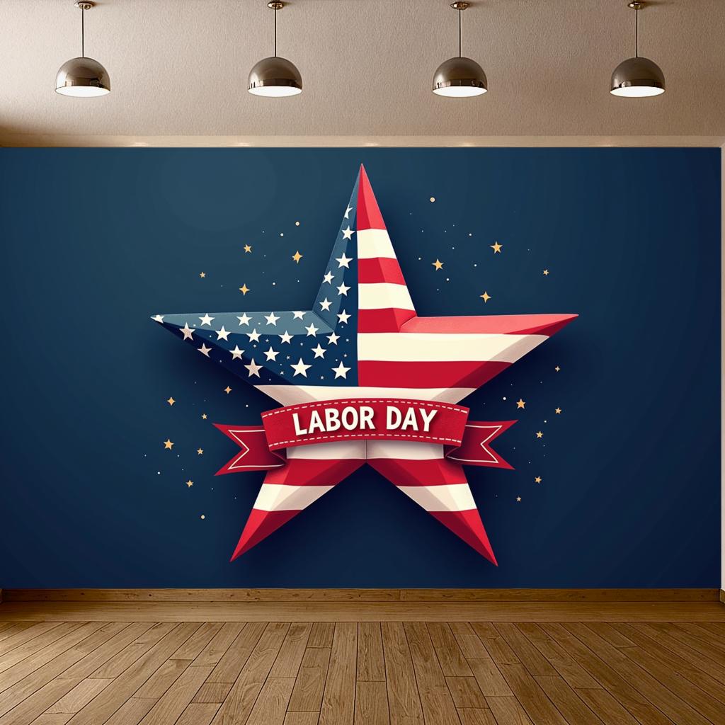 Star Decoration High Quality Party Banner Patriotic Theme Event Display for National Holiday Indoor Display Patriotic Events