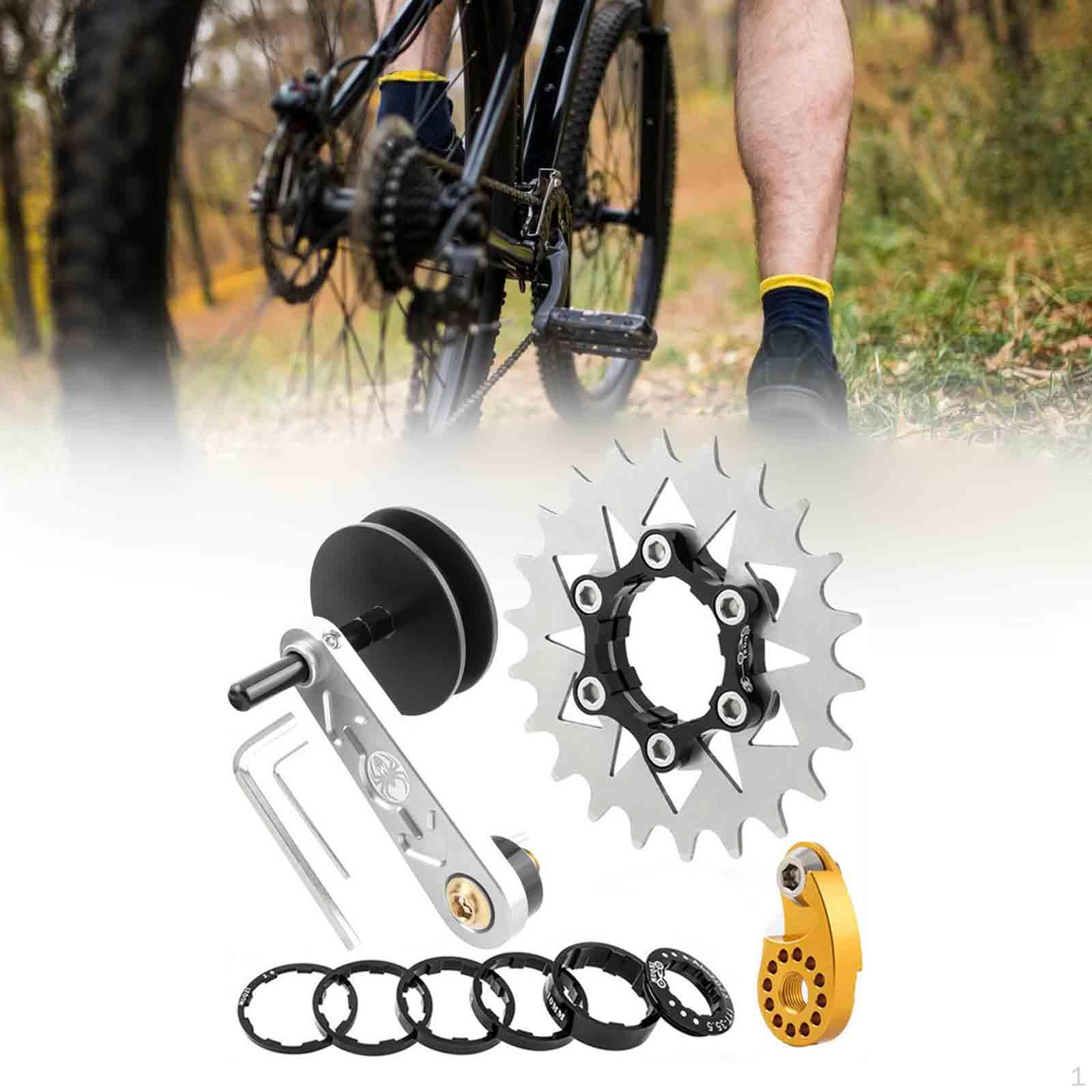 

Велосипед Одношвидкісний набір для переобладнання Велосипедний ланцюг Стабілізатор 22T Маховик Ремонт запобігає падінню срібний