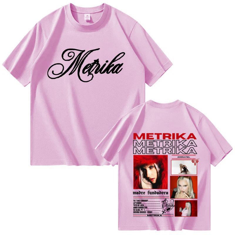 Rapper Metrika Album 2025 Double Sided Print Cozy T Shirt Mens Women Fashion Short Sleeve Tshirts Casual Oversized Y2K Tshirt