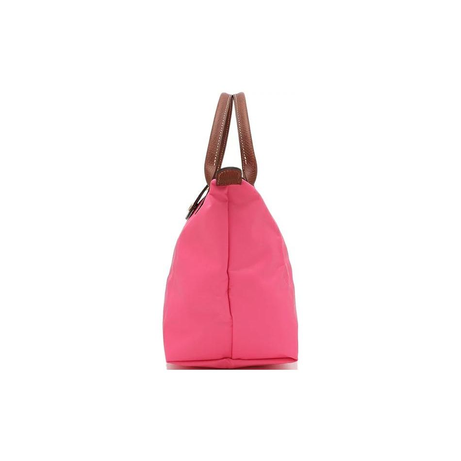 Longchamp 23 Snap Zipper Closure Short Handle No Shoulder Strap Canvas With Leather Trim Tote Bag Small Women Tote Bags Candy-Pink 1621089P73