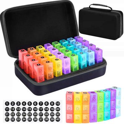Monthly Pill Box Pill Storage Box Organiser 3 Times A Day Medicine Box W/ 32 Compartments To Hold Vitamin Pill