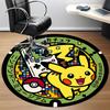 1pc Pikachu Gaming Office Round Area Rug, Indoor Mat Suitable For Office, Under Office Chairs Bedroom Living Room Home Decor, Room Deco