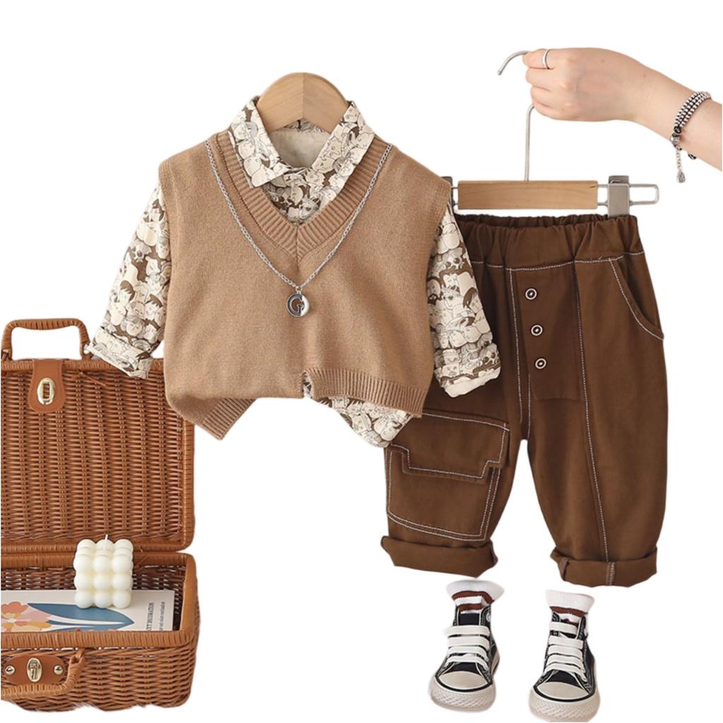 Kids Casual Long-Sleeve Set, Comfortable Daily Wear Outfits