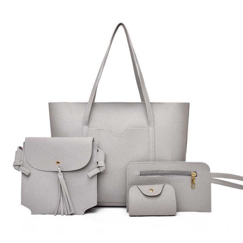 Mehrteiliges Set Neues Litschi-Muster vierteiliges Set Damentasche Umhängetasche Einfache Mutter-Kind-Tasche