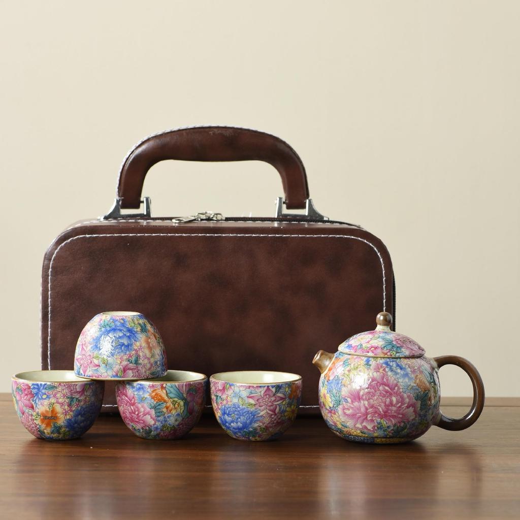 Ru Kiln Teapot & Four Cups Gift Set - Corporate Anniversary Souvenir