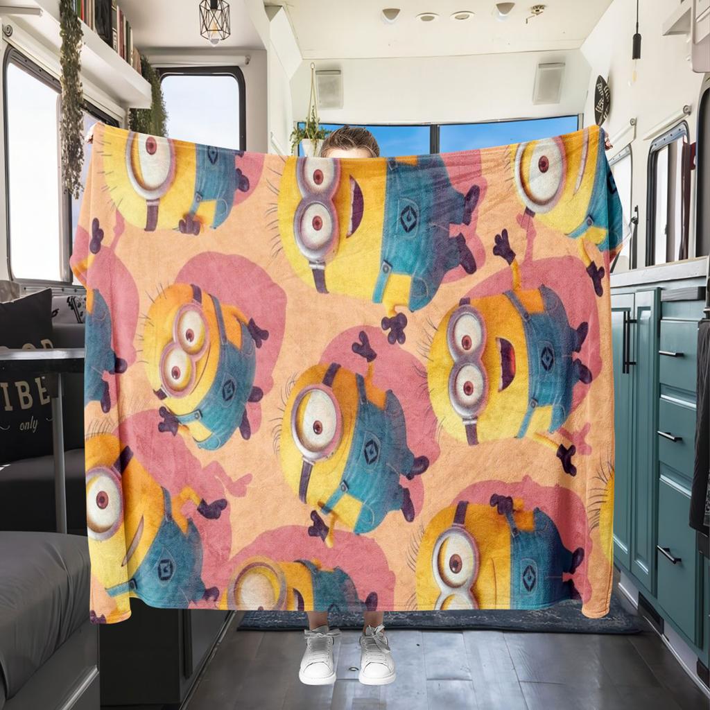 The Minions Breaking Through The Wall Blanket Is Suitable for Beds and Various Other Occasions, Making It A Perfect Gift.