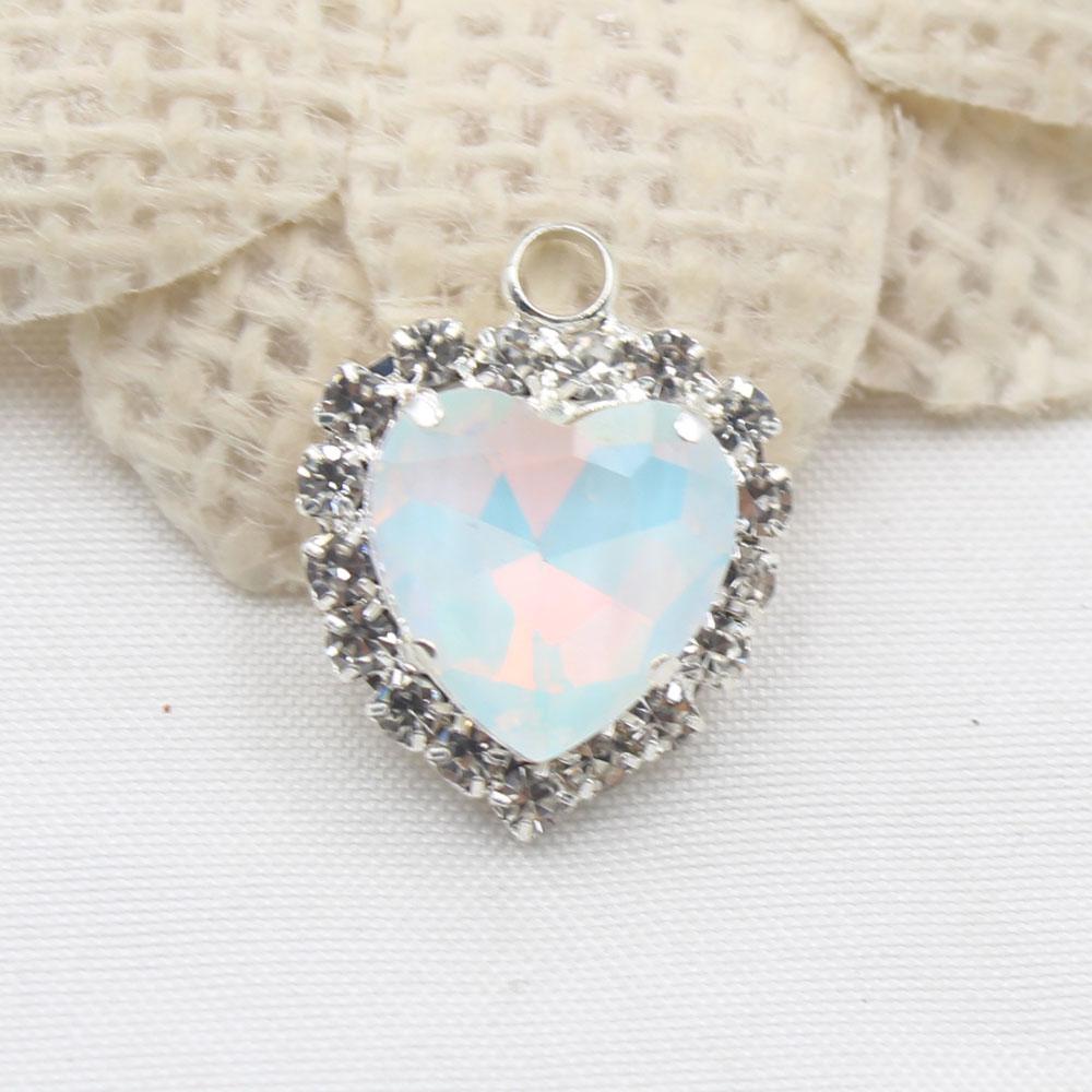 Factory Direct Sales of 10 Pieces of 16 * 20mm Mocha Peach Heart Water Diamond Button Flat Bottom with Loop DIY Clothing Necklac