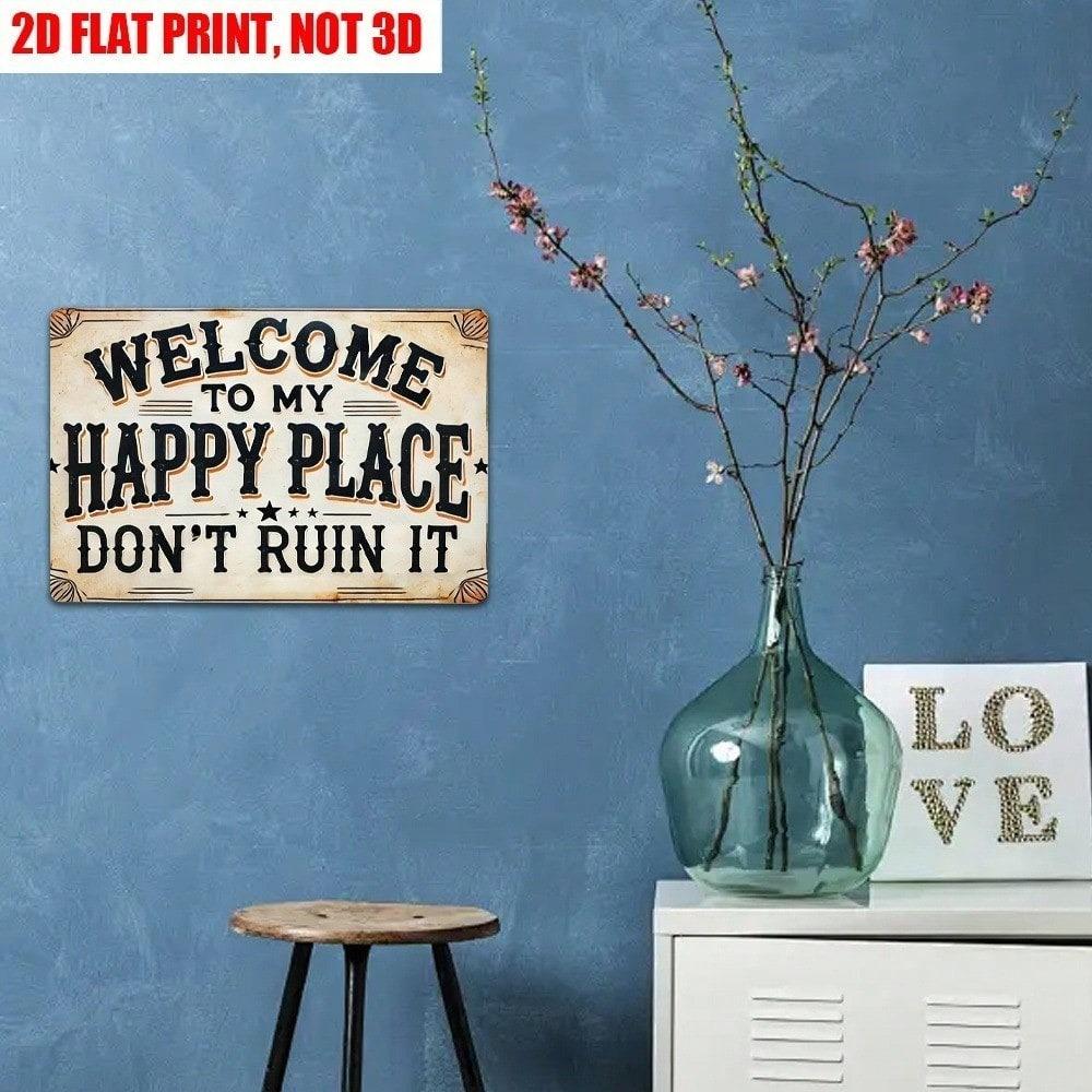 Iron Rustic Welcome Sign Personalized Metal Tin Wall Art Farmhouse Vintage Weatherproof Decor