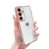 Suitable for Samsung S25ULTRA Side Electroplating Love Mobile Phone Case A14 Silicone All Inclusive A54 Protective Case