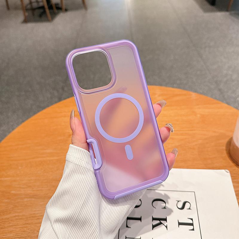 Fashion Armor Magnetic Charging Protect Cover For IPhone 17 Pro Max Air 16 15 14 Plus 13 12 Frosting Clear Anti-Drop Phone Case