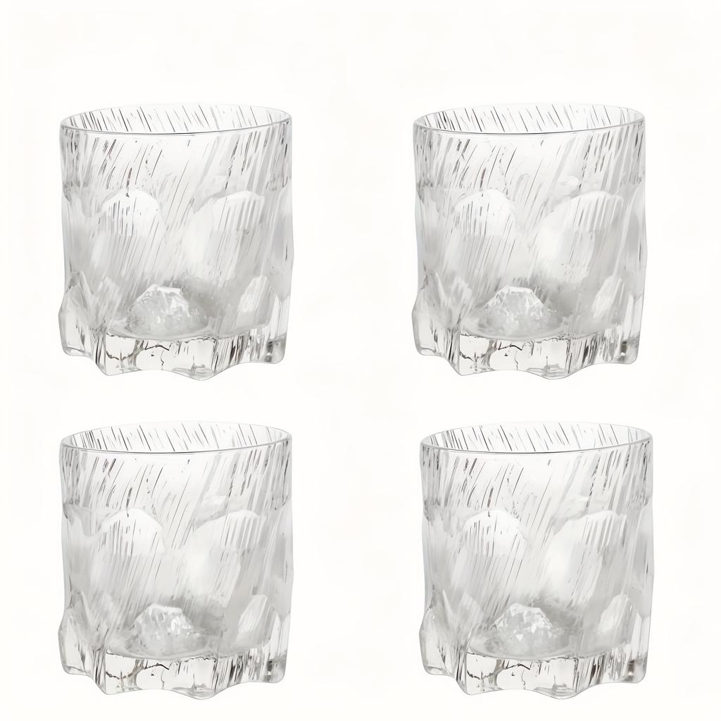 Stylish Glacier Pattern Glass Cup for Home Living Room Drinking Water Wine Hosting High Quality Manufacturer Direct