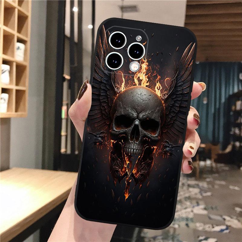Schädel Kopf Kunst Telefon Fall Für iphone 15 14 Pro Max 13 12 11 Pro Max XSMax XR 12 13 mini 14 Plus Shell