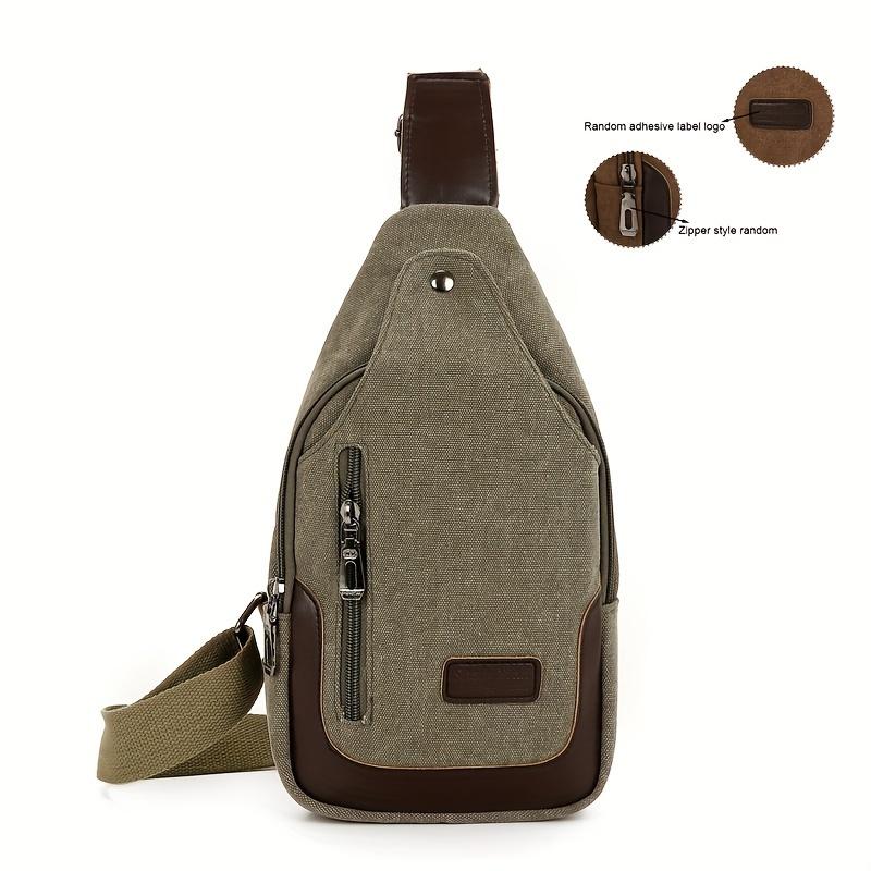 1 Stück Camping-Brusttasche aus Segeltuch für Herren, einfarbig, verschleißfest, große Kapazität
