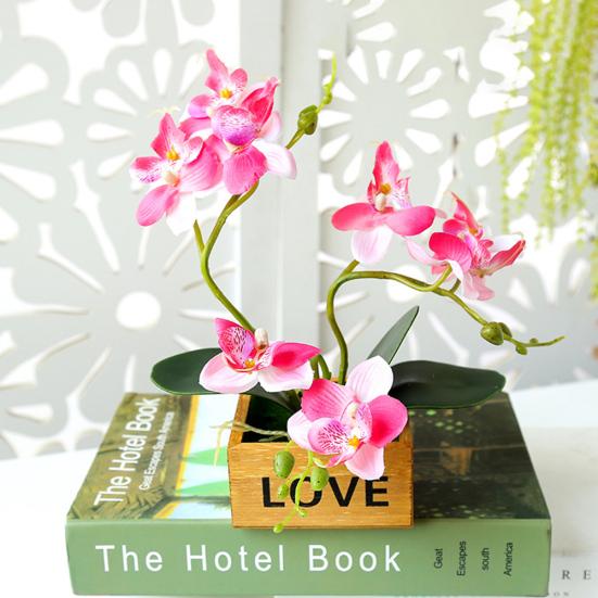 Artificial Flower Butterfly Orchid Pot Bonsai Garden DIY Party Desktop Decor