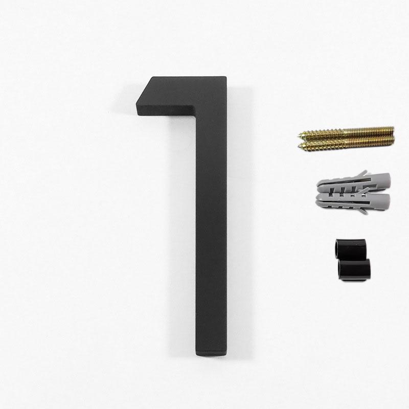 0-9 Floating House Number Doorplate Modern Door Home Outdoor Black Numbers Address Plaque Dash Slash Sign