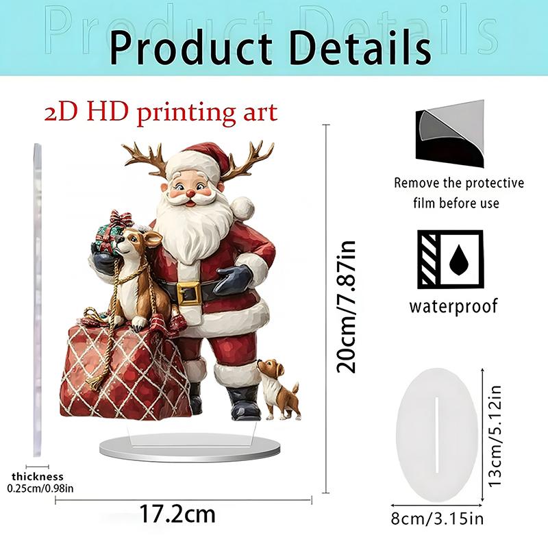 2025 Nová scéna Vánoční stolní středový doplněk 2D plochý akryl pro domácí kancelářskou dekoraci Party ozdoba