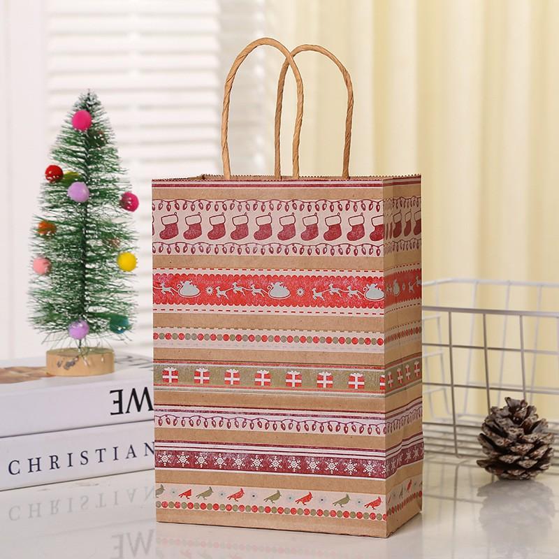 Kraft Paper Gift Bags With Handles Christmas Holiday Party Birthday Wedding Favors Small Medium Large Sizes