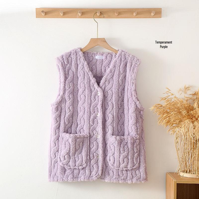Women's Thick Cable Knit Cotton Vest