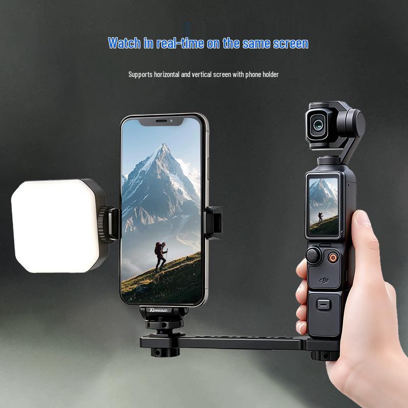 Metal Straight Crossbar Allen Bracket for DJI Pocket3 Camera, Phone, DSLR Dual-Machine Positioning