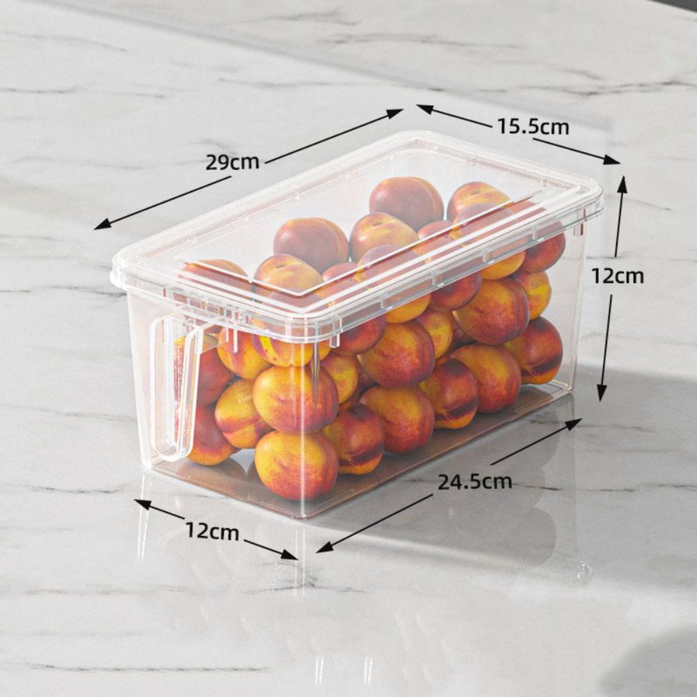 Stackable Food Grade Refrigerator Storage Box With Handle Airtight Fridge Organizer Bins For Food Kitchen Pantry Freezer