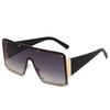 NWOGLSS 58287 Colorful Metal Square Oversized Fashion Conjoined Sunglasses