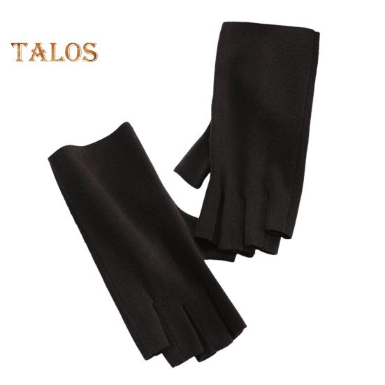 

1 пара зимних перчаток унисекс с толщиной до половины пальца, теплые, нескользящие, мягкие, устойчивые к холоду, высокоэластичные перчатки для езды на велосипеде чёрный