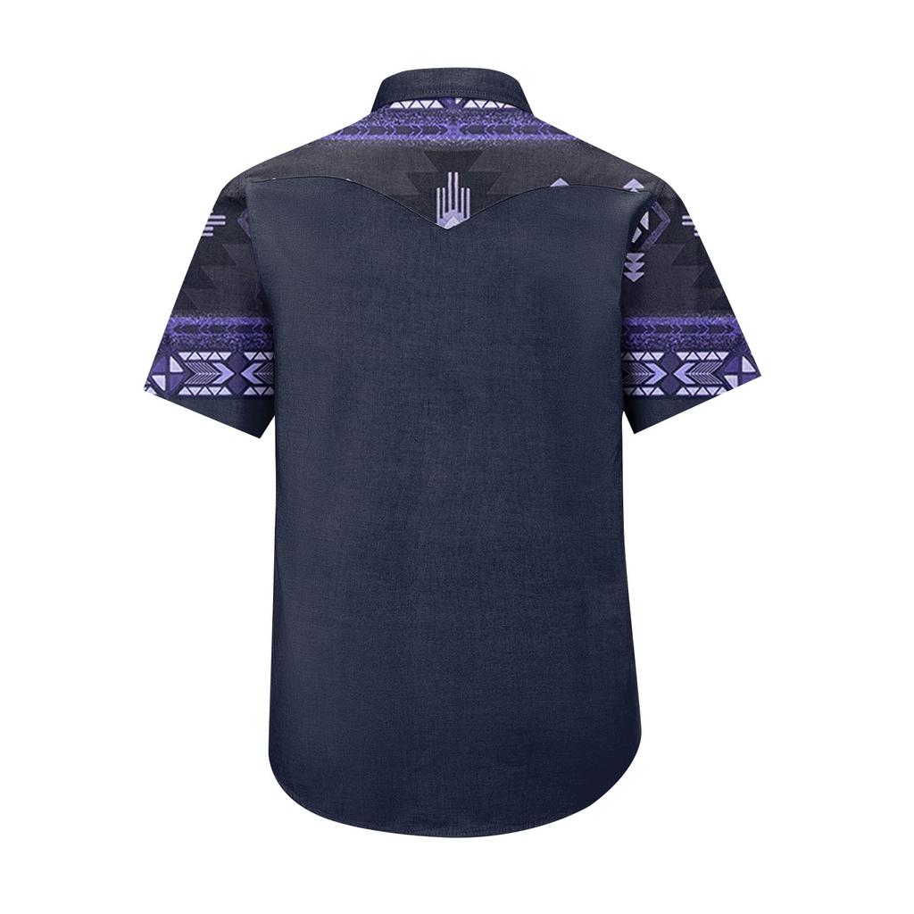 Men'S Fashionable Lapel And Shoulder Length Short Sleeved Casual Top