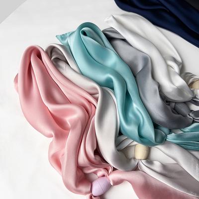 New Satin Solid Color Magnetic Buckle Fashion Scarf Scarf, High-end Women's Temperament Scarf, Professional Matching Wholesale