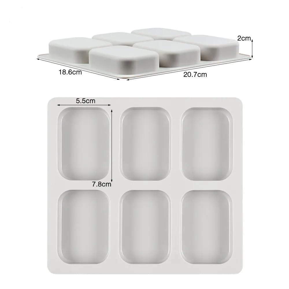 6/8 Holes Large Square Shape Silicone Soap Molds DIY Kitchen Tools Handmade Soap Making Craft Forms Moulds Tray