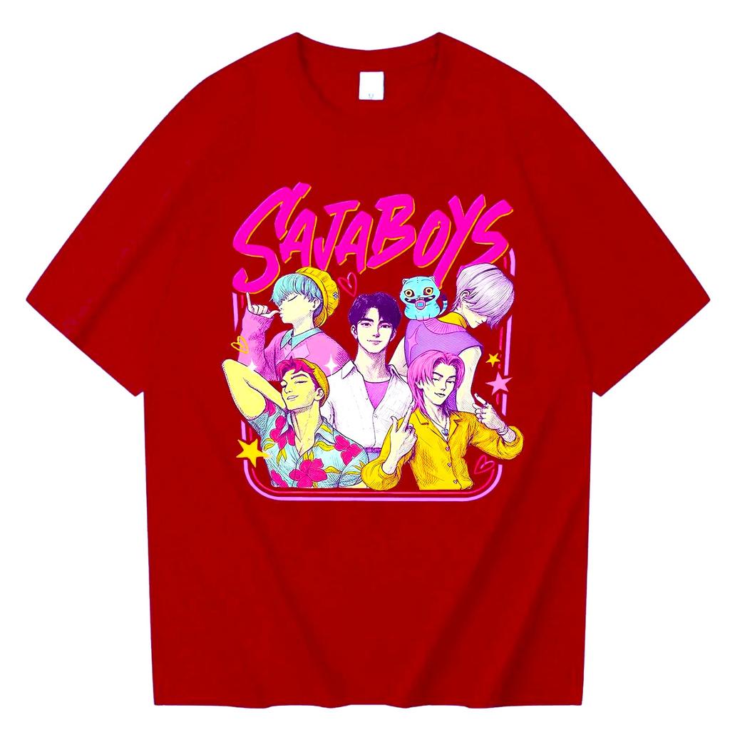 Kpop Demon Hunters Saja Boys T-Shirt Y2K Harajuku Style O-Neck Tee Fan Gift & Collectible Merchandise Fashion Loose Tops