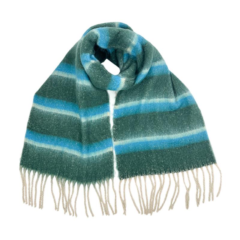 Thickened Warm Imitation Cashmere Scarf Women's Winter Fringed Scarf Retro Fashion Scarf Shawl