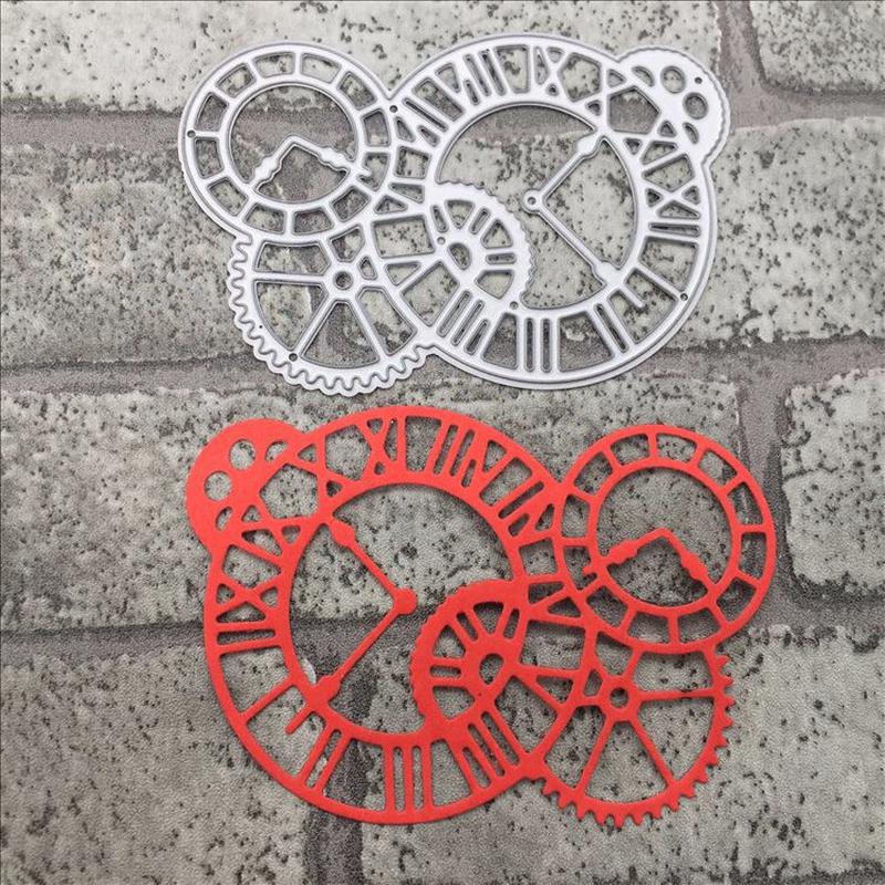 1pc Clock Metal Cutting Dies for Scrapbooking Stencils DIY Album Paper Cards Decoration