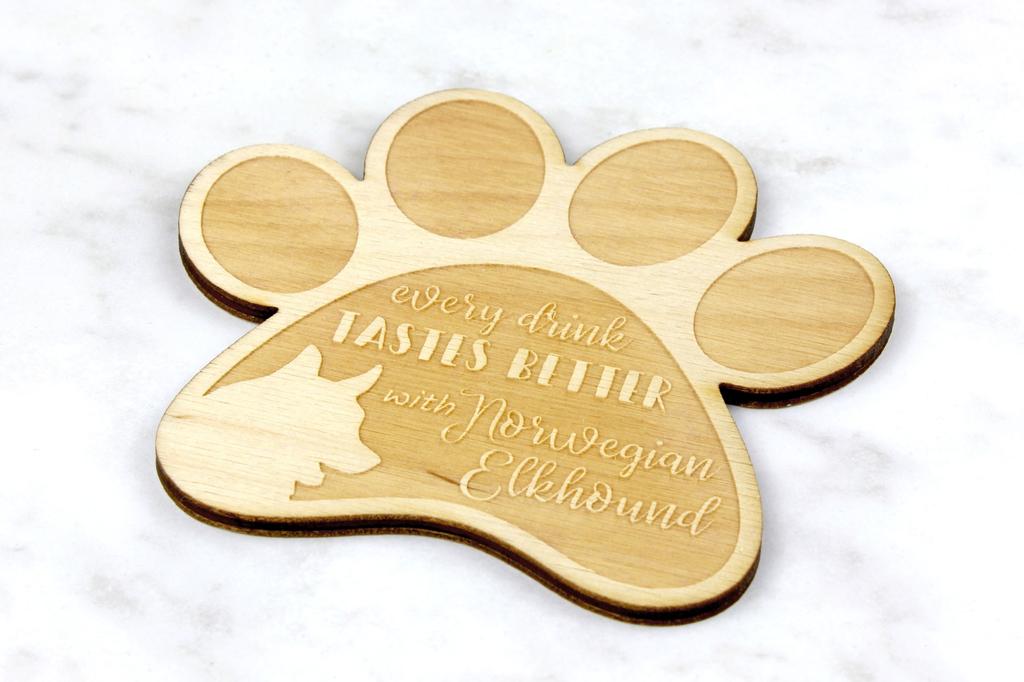 Câine Norvegian de Elan, Norsk elghund, Câine Norvegian de Elan Gri - Suport pentru cană, suport gravat cu câine, cadou pentru iubitor de câini de la brandul Art-Dog
