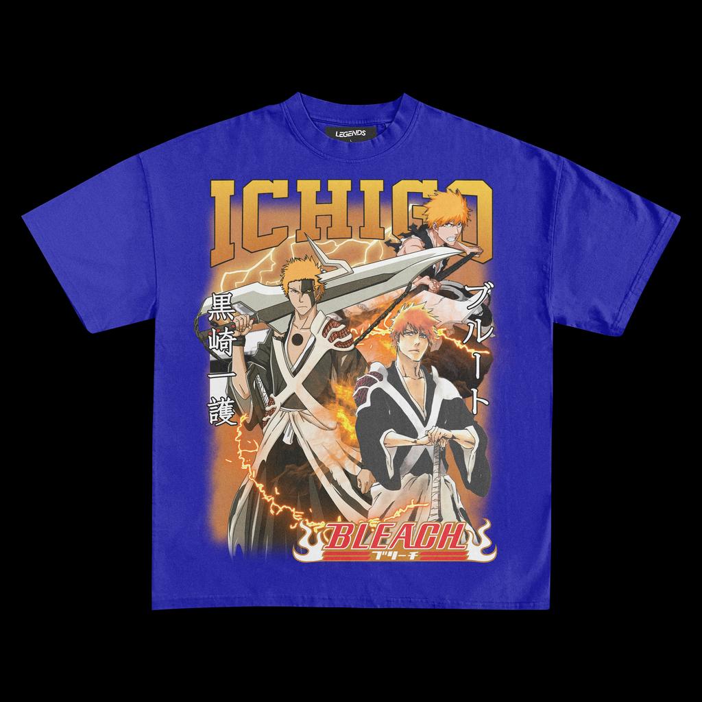 Ichigo Kurosaki Tee Anime T-shirt Women's Men's Oversized Streetwear Y2k Hip Hop Harajuku Short Sleeves High Quality Female Male Clothing